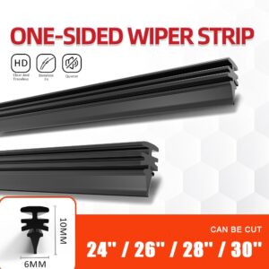 6mm 1PCS 24 26 28 30 24 Inches Car Wiper Blade Refill Strips Car Windshield Rubber Strip Wiper Frameless Wiper Accessories