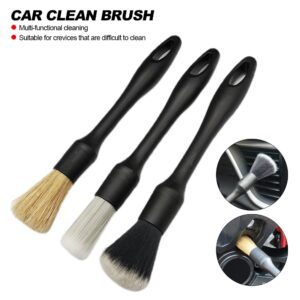 3PCS Car Detailing Brush Super Soft Auto Interior Detail Brush With Synthetic Bristles Car Dash Duster Brush Accessories