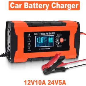 Car Battery Charger 10A 12V Automotive Battery Charger 24V 5A Car Accesorries Digital Display Detection Pulse Repair Car Charger