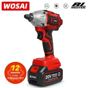 WOSAI 20V Cordless Brushless Electric Wrench Impact Wrench Socket Wrench 320N.m Li-ion Battery Hand Drill Installation